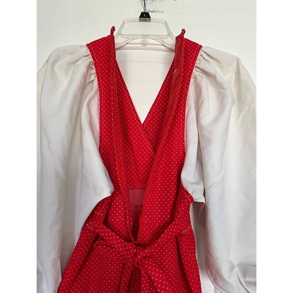 Vintage Rare 60s Jumpsuit Romper Zip Up Womens Red & White Wide Leg One Piece XS - Picture 10 of 11